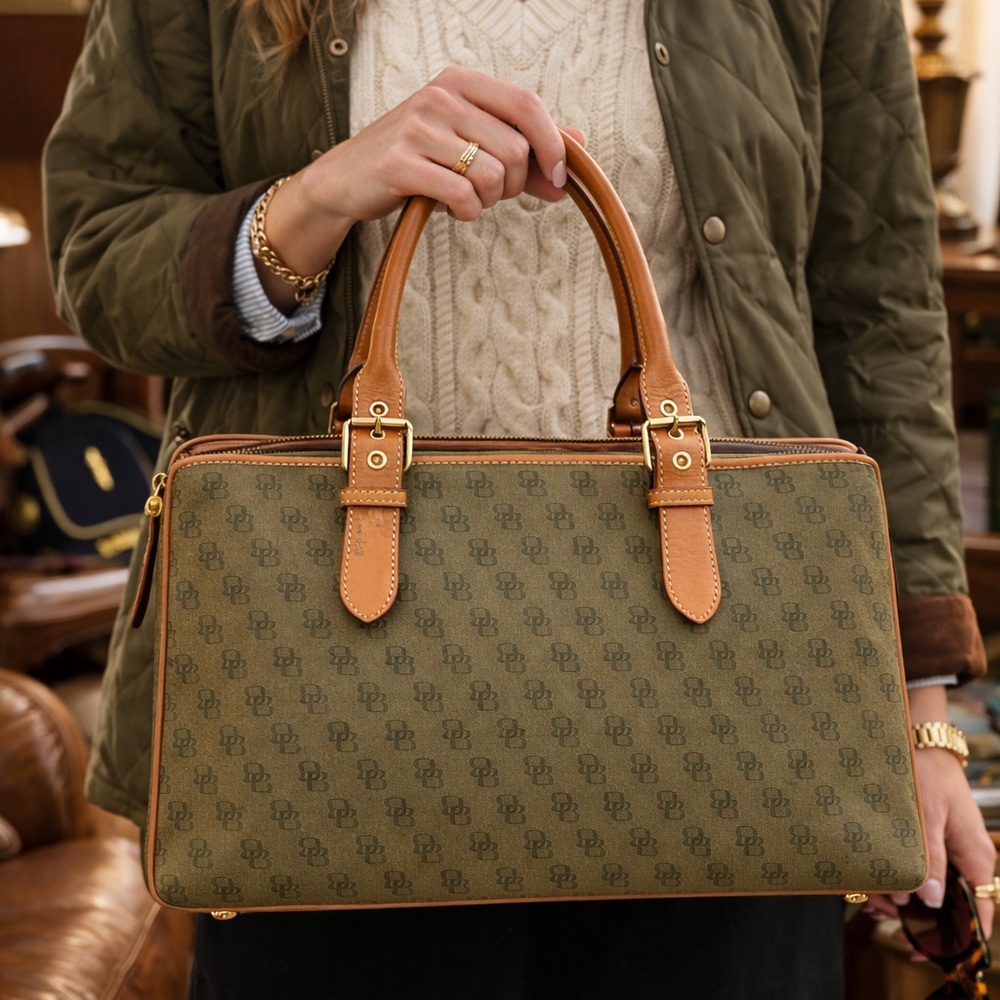 Dooney & Bourke Olive and Tan Shoulder Bag
